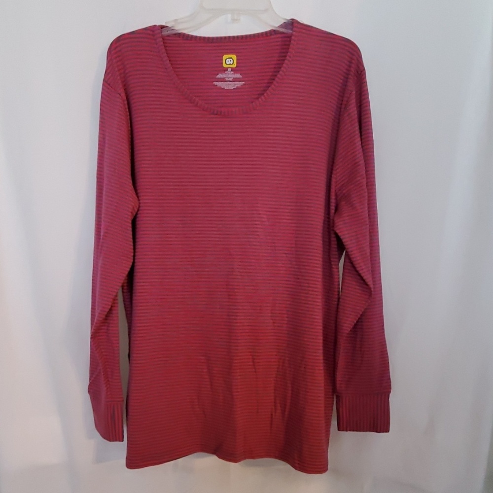 2XL Pink & Gray Long Sleeve Top